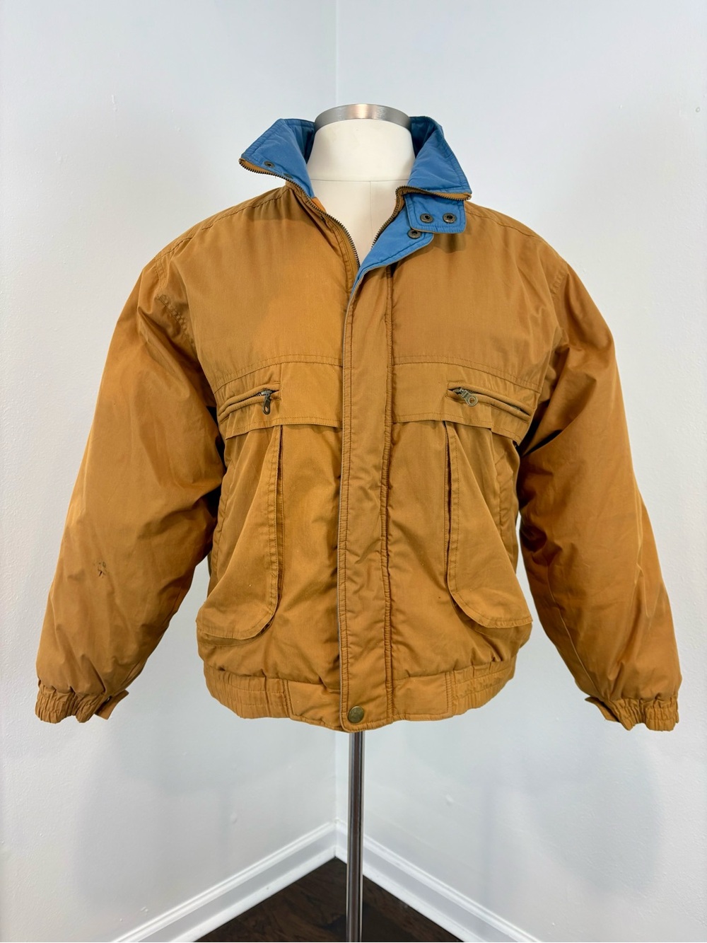 Vintage 1980s Dark Mustard Bomber Jacket
